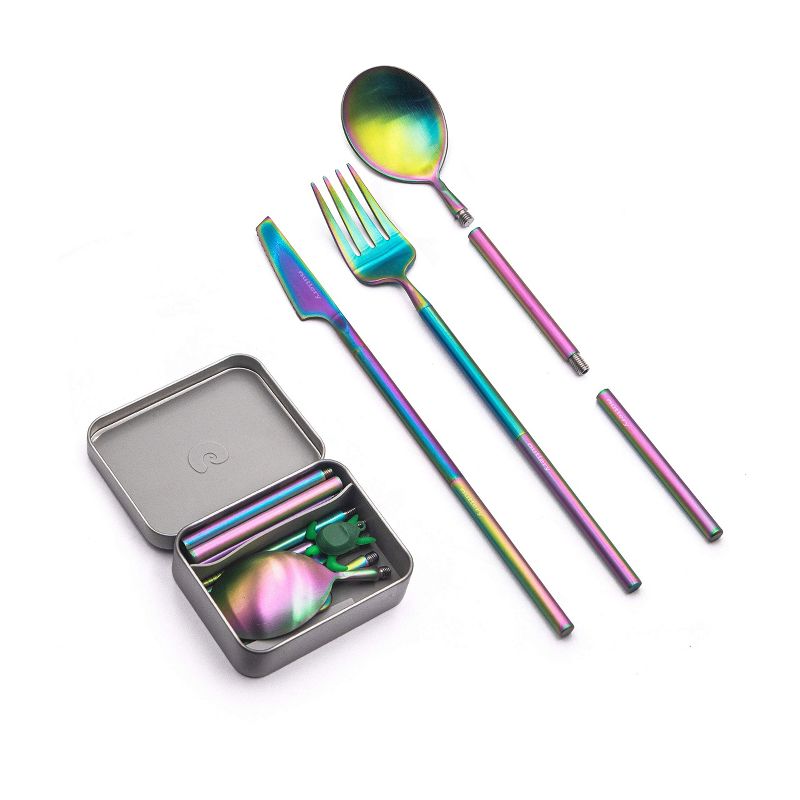 Outlery Stainless Steel Reusable & Easy Transport Case Portable Travel Cutlery Set - Multicolored, 1 of 7
