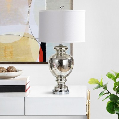 Mercury Silver Crackle Glass 28" Table Lamp Duo - Traditional Charm