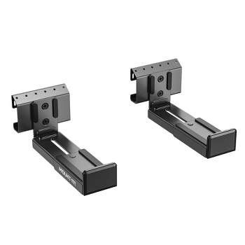 Mount-It! No Stud Sound Bar Wall Mount, Studless Soundbar Mounting Brackets for Drywall, Adjustable Depth Works with All Soundbars up to 6.1 in. Depth