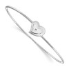 Black Bow Jewelry Rhodium Plated Sterling Silver & Diamond Offset Heart Bangle Bracelet - 2 of 4