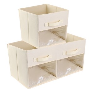 REGALWOVEN Fabric Collapsible Lightweight Storage Cube 3 Pcs - 1 of 4