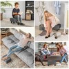 HOMCOM Ottoman Foot Rest, Small Foot Stool with Linen Fabric Upholstery and Plastic Legs, Cube Ottoman for Living Room, Charcoal Gray - 4 of 4