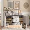Sideboard Buffet Cabinet, Coffee Bar Table with Adjustable Shelves - 4 of 4