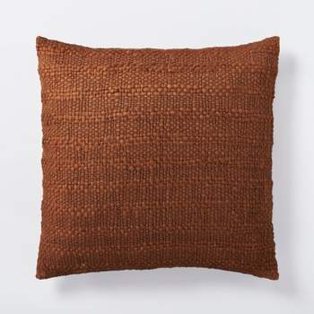 Oversized Woven Acrylic Square Throw Pillow Rust - Threshold™ designed with Studio McGee