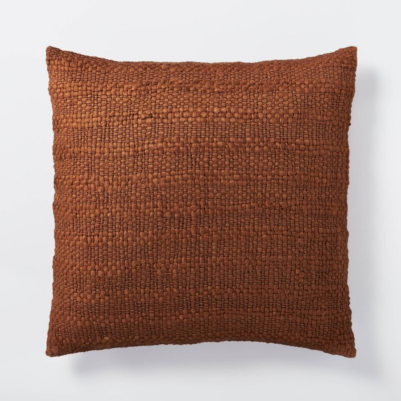 Oversized Woven Acrylic Square Throw Pillow Rust - Threshold&#8482; designed with Studio McGee, 1 of 5