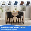 Gericco Swivel Bar Stools, 26" Faux Leather Upholstered Swivel Counter Stools, Modern Kitchen Island Stools with Solid Wood Legs, Black - 2 of 4