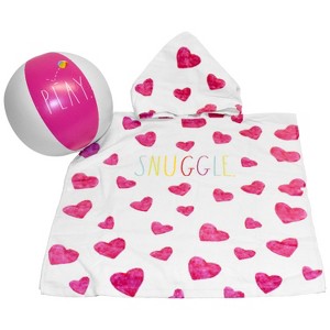 CocoNut Outdoor x Rae Dunn Kids Cotton Hooded Towel and Beach Ball Combo - 1 of 4