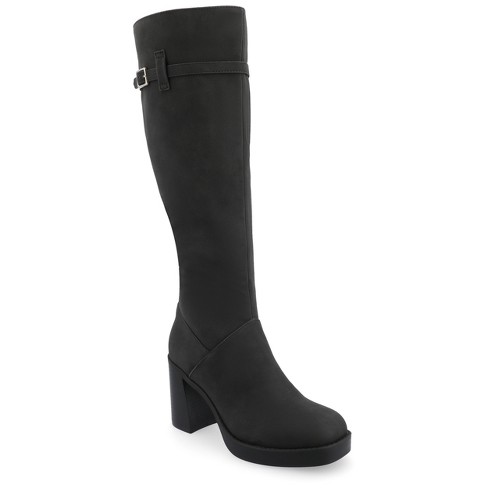 Ladies leather outlet calf length boots