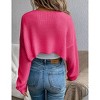 Clearlove Women's Open Front Knit Crop Cardigan Bolero Sweater Long Sleeve Shrug for Dress - 4 of 4