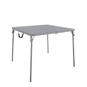 Cosco 38.5" Fold in Half Multi-Purpose Card Table with Handle Gray: Portable, Square, No Assembly Required - 1 of 4