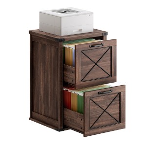 File Cabinet, Filing Cabinet with 2 File Drawers, Printer Stand, Fit A4, Letter Size, Hanging File Folders, Modern Farmhouse Style - 1 of 4