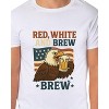Men's Red White and Brew 4th of July America Adult T-Shirt - 4 of 4