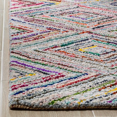 Ivory Round Handmade Cotton Tufted Area Rug