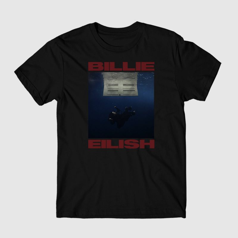 Women's Billie Eilish Album Cover Short Sleeve Graphic Boyfriend T-Shirt - Black, 1 of 3