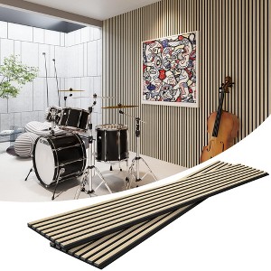 Gulches 94.5" x 12.6" Acoustic Wood Wall Panels (2 Pack) - Soundproof Decorative Wall Panels, Enhance Interior Aesthetics - 1 of 4