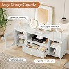 Jojoka Modern TV Stand for 65 Inch TV, TV Cabinet with Fluted Glass Door and Open Shelve,White - 3 of 4