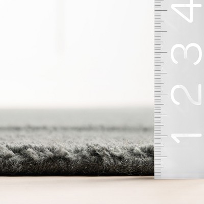 Gray Handmade Wool Rectangular Area Rug, 4' x 6'