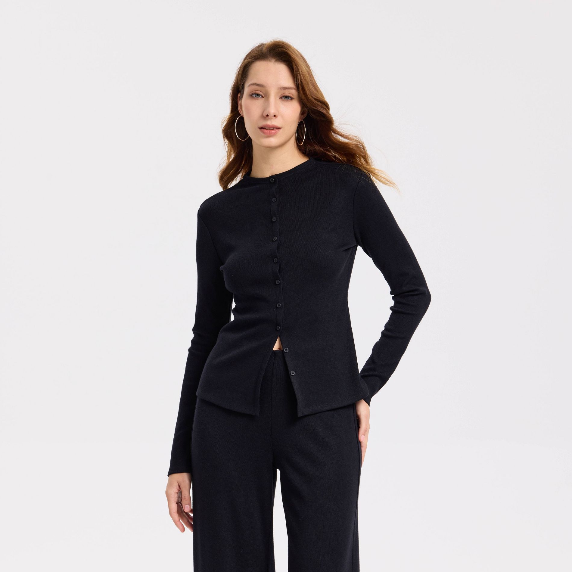 Women's Rib-Knit High Neck Cardigan Sweater - A New Day™