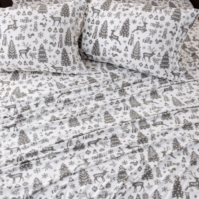 Printed Velvet Plush Fleece Sheet Set - Great Bay Home, 2 of 9