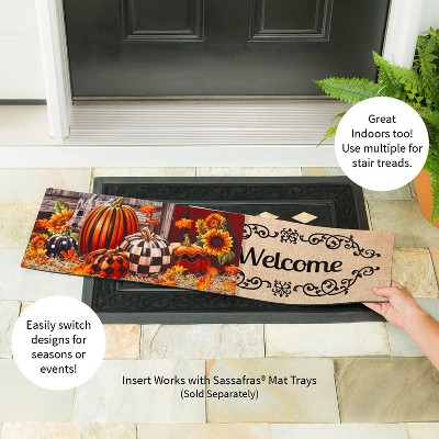 Fall Harvest Pumpkins and Sunflowers Outdoor Doormat