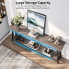 Gulches Industrial Sofa Table, 2-Tier, Light Gray & Black, Extra Long 70.9", Entryway Console Table - 4 of 4