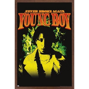 Trends International NBA Youngboy - Green Flame Framed Wall Poster Prints - 1 of 4