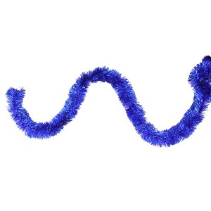 Northlight 12' x 2.5" Unlit Lavish Blue Tinsel Christmas Garland - 1 of 3