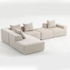 Resenkos Modular Sofa Set, Flexible Sectional Couch, Perfect for Living Room, Space-Saving & Comfortable, Corduroy, Beige - 4 of 4