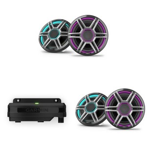 Garmin Fusion 2 Pairs Apollo AP-FL77SPG 7.7" LED Marine Speakers Sport Grills, Gray, Pair with Garmin Spectra LC102 1-Zone LED lighting Controller,... - 1 of 4