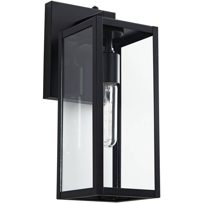 John Timberland Titan Modern Outdoor Wall Light Fixture Mystic Black Dusk to Dawn 14" Clear Glass for Post Exterior Barn Deck House Porch Yard Patio, 5 of 9