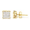 Haus of Brilliance 14K Yellow Gold 1/2 Cttw Princess-Cut Diamond 9 Stone Square Stud Earrings - 3 of 4