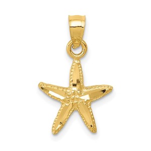 Black Bow Jewelry 14k Yellow Gold 12mm Diamond Cut Starfish Pendant - 1 of 4