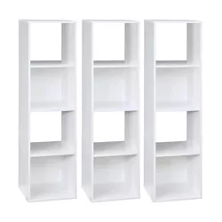 Closetmaid Home Stackable 4-Cube Cubeicals Organizer Storage for Closet or Bedroom Clothing and Household Items, White (3 Pack)