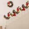 6FT Christmas Garland with Lights,Artificial Rattan with Red Gold Decorations,Garland for Home Indoor Fireplace Mantle Outdoor Decor,Battery Operated - 3 of 4