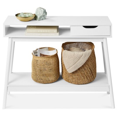 Best Choice Products Mid-Century Modern Hallway Console Table, Space-Saving Sofa Table w/ Cubby, Drawer