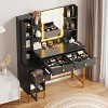 Coucheta Makeup Vanity Table with LED Lighted Mirror, Jewelry Storage Cabinet, Drawers, Shelves & Built-in Charging Station for Bedroom - 4 of 4