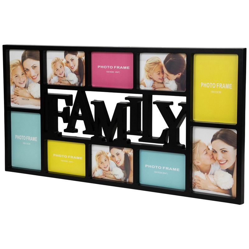 Northlight 28.75" Black Dual-Sized 'Family' Collage Picture Frame, 4 of 8