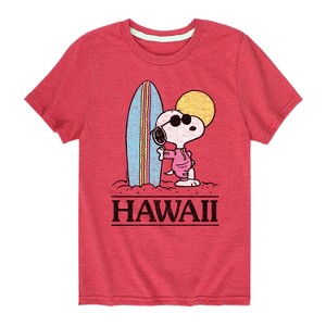Boys' - Peanuts - Snoopy In Hawaii Short Sleeve Graphic T-Shirt - 1 of 4