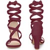 Perphy Women's Crisscross Lace Up Mid Block Heels Sandals - 3 of 4