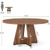 Gulches 47" Round Farmhouse Dining Table, Brown Engineered Wood Top & Pedestal Base, Seats 4-6 People, Easy Assembly - 3 of 4