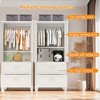QingMoon Metal Armoire Wardrobe Closet, with 2 Drawers and Hanging Rod, Adjustable Shelves and Hanging Rod, Household Steel Wardrobe,for Bedroom Dorm - 4 of 4