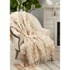 Saro Lifestyle Fringe Striped Throw, 50x60 inches, Beige - 4 of 4