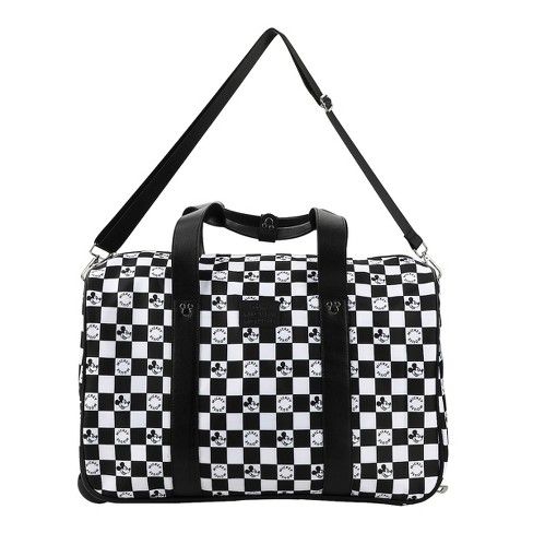 Disney Mickey Mouse Heads Black & White Checkered 18” Duffle Bag - image 1 of 4