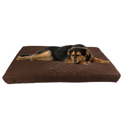 Waterproof Dog Bed - 2-Layer Memory Foam Pet Pad with Removable Machine Wash Cover - 44x35 Crate Mat for Dogs and Puppies by PETMAKER (Brown)