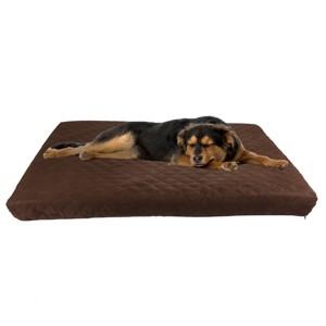 Waterproof Dog Bed - 2-Layer Memory Foam Pet Pad with Removable Machine Wash Cover - 44x35 Crate Mat for Dogs and Puppies by PETMAKER (Brown) - 1 of 4