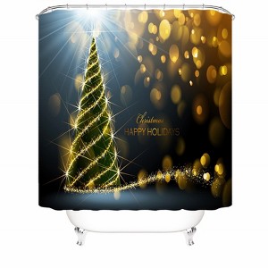 Shiny Christmas Tree Shower Curtains for Bathroom Waterproof Fabric Bath Curtain Durable Soft Stylish Bathroom Decor 72x72 Inch - 1 of 1