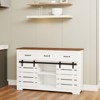 Vynxaria 53" Farmhouse Sideboard Buffet Storage Cabinet with 3 Drawers, 2 Sliding Barn Doors, 2 Adjustable Shelves, Coffee Bar - 3 of 4