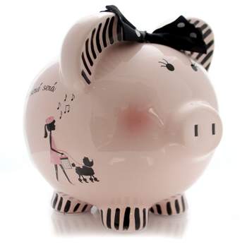 Child To Cherish 7.75 In Miss Madeleine Piggy Bank Paris Poodle Decorative Banks