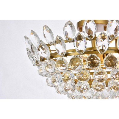 Emilia Brass and Crystal 5-Light Flush Mount