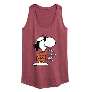 Women's - Peanuts - Joe Cool Hee Hee Hee Graphic Racerback Tank - 1 of 4
